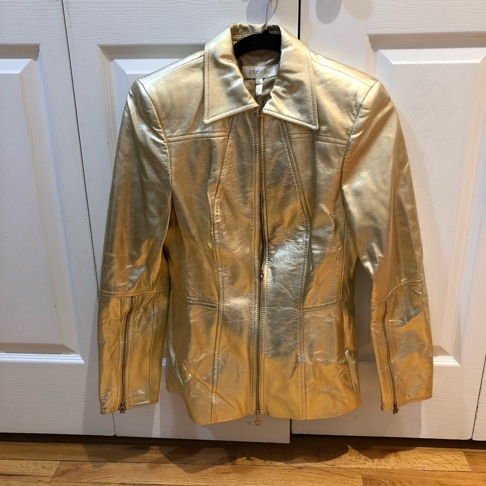 ✨HP✨Gold Escada Jacket 34 - Picture 5 of 8
